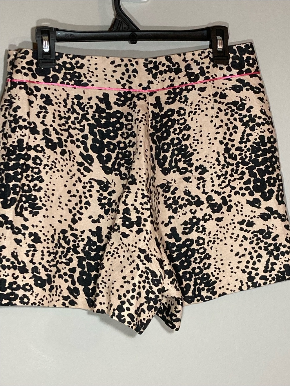J. Crew Beige and Black Leopard Print High Rise Trouser Shorts - Picture 2 of 9